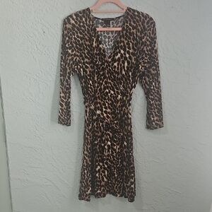 INC International Concepts Animal Print 3/4 Sleeve Dress